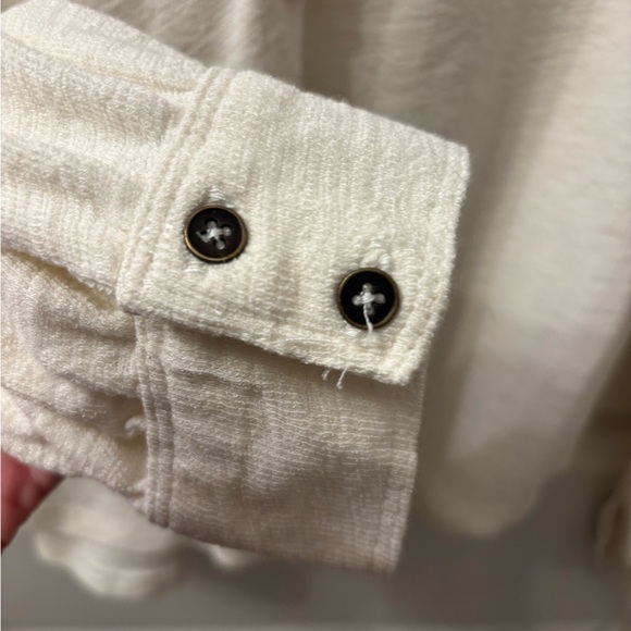 Pilcro Cream Ruffled Button-Down Top - Picture 4 of 4